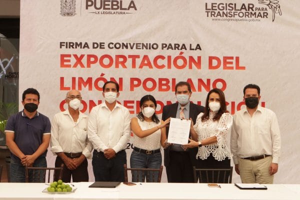 Celebra LX Legislatura firma de Convenio para la Exportación de Limón Poblano con Denominación de Origen