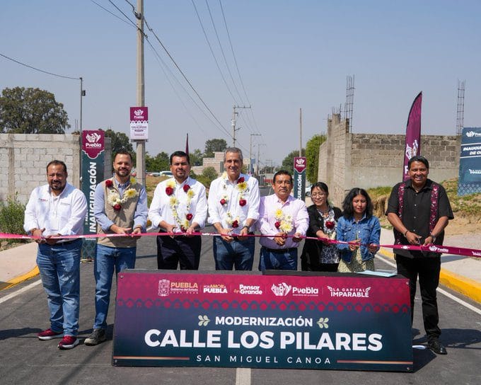 Inaugura Pepe Chedraui modernización de calle Los Pilares en San Miguel Canoa