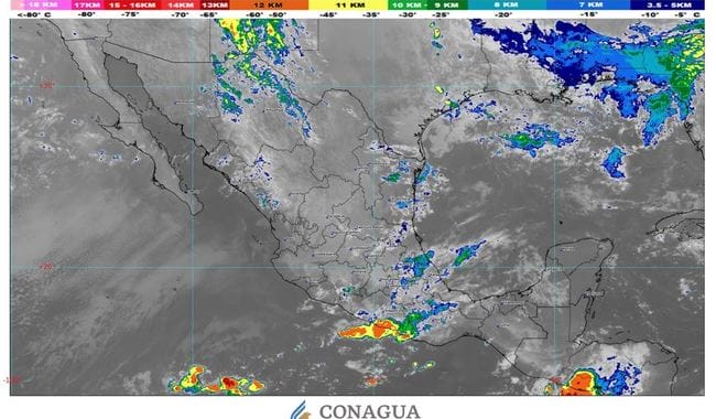Se pronostican lluvias fuertes en estados del centro, sur, oriente y sureste de México