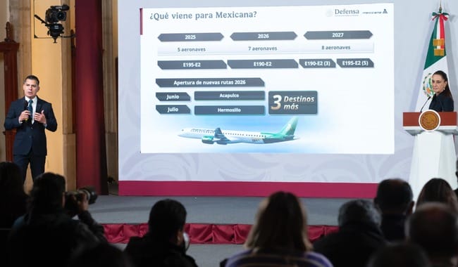 “Van muy bien”: Presidenta celebra acumulado de más de 18 millones de pasajeros en el AIFA y de cerca de un millón en Mexicana de Aviación